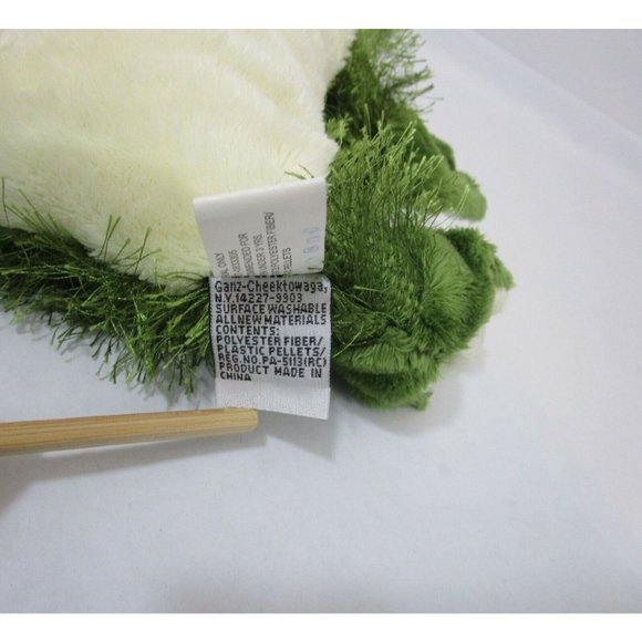 Ganz Webkinz Frog 8" Plush Fuzzy Long Hair Green Stuffed Animal EUC - Picture 8 of 11